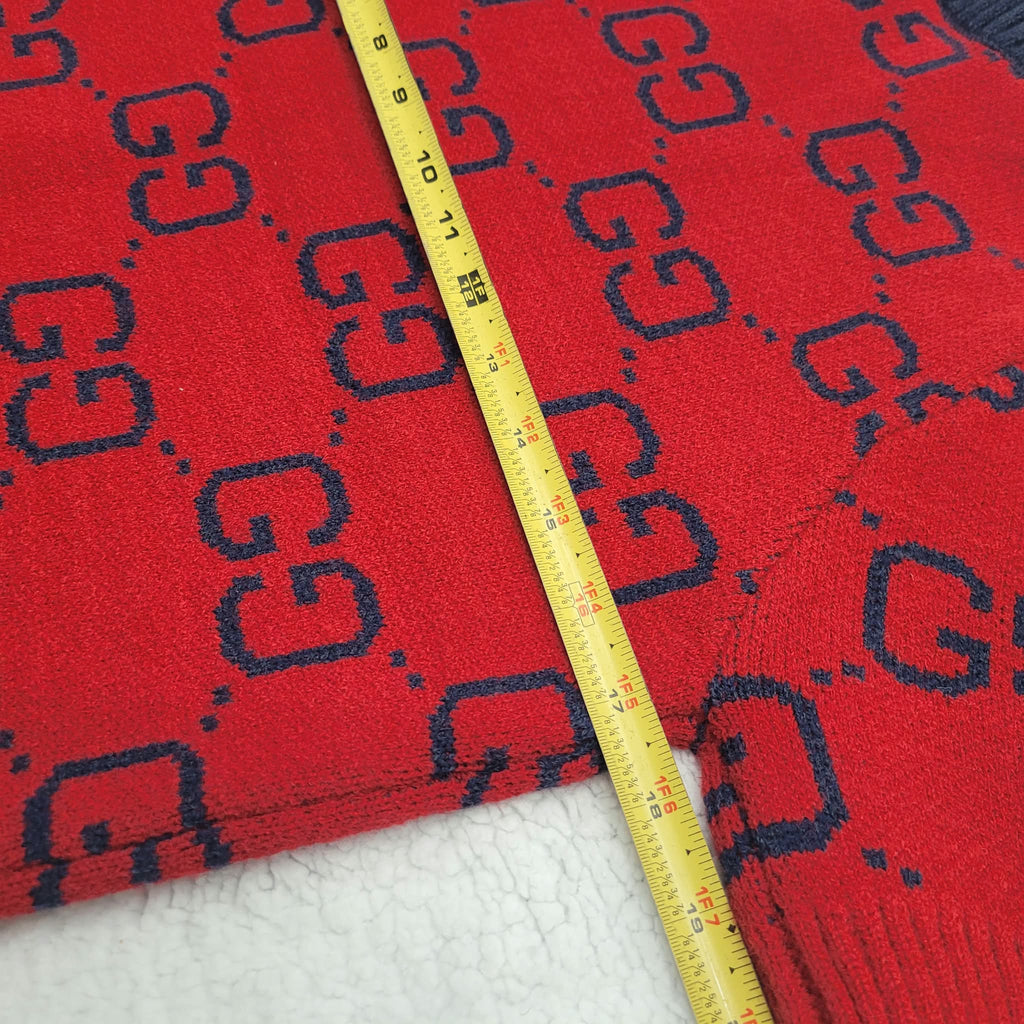 Womens Knit Sweater GGS1278 Short Sleeve Red