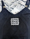 Womens Top CH9910 Black and Embroidered Logo