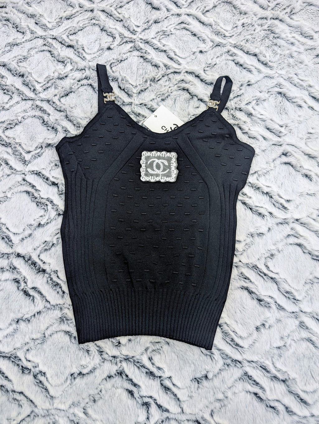 Womens Top CH9910 Black and Embroidered Logo